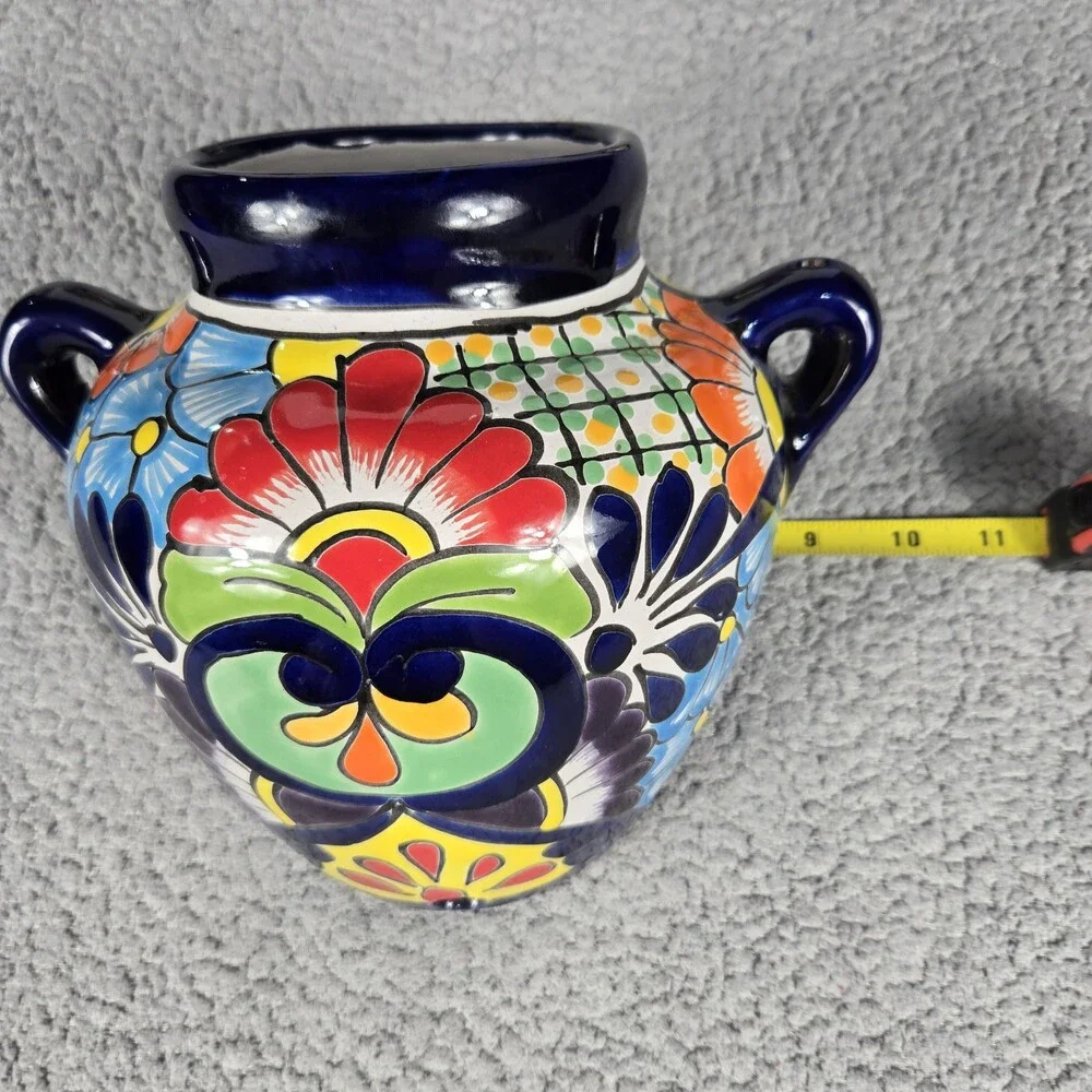 Talavera Wall Planter Set Hand Painted Mexican Art Colorful And Beautiful Set
